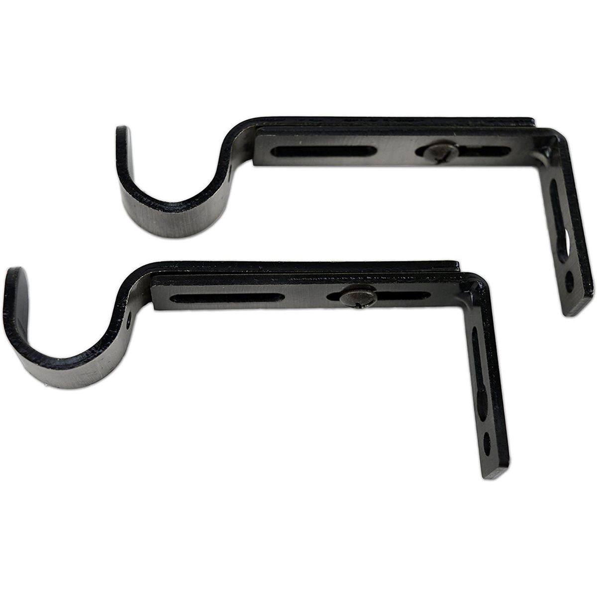 JUST HOME COLLECTION - Set de soportes para barra de cortina 19 mm 2 unidades negro