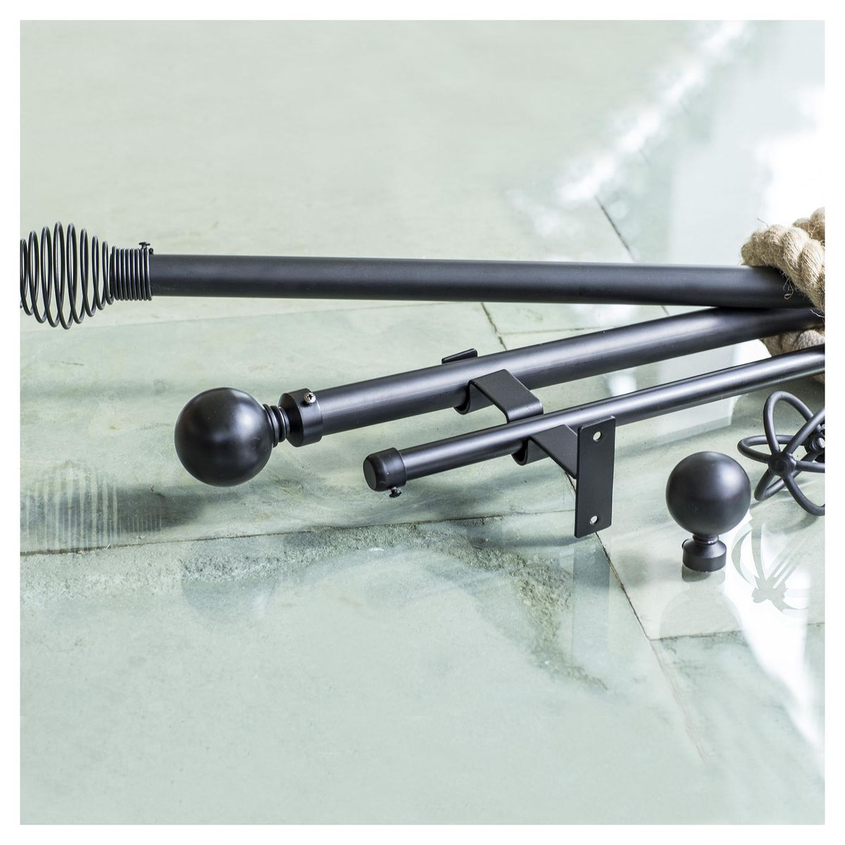 JUST HOME COLLECTION - Barra cortina metal 28 mm 2,5 m negro