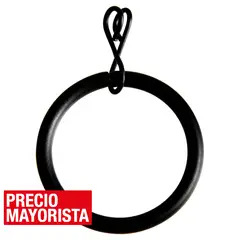 JUST HOME COLLECTION - Set de argollas para cortina 28 mm 10 unidades negro