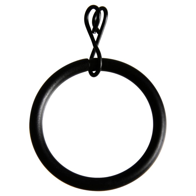 JUST HOME COLLECTION - Set de argollas para cortina 28 mm 10 unidades negro