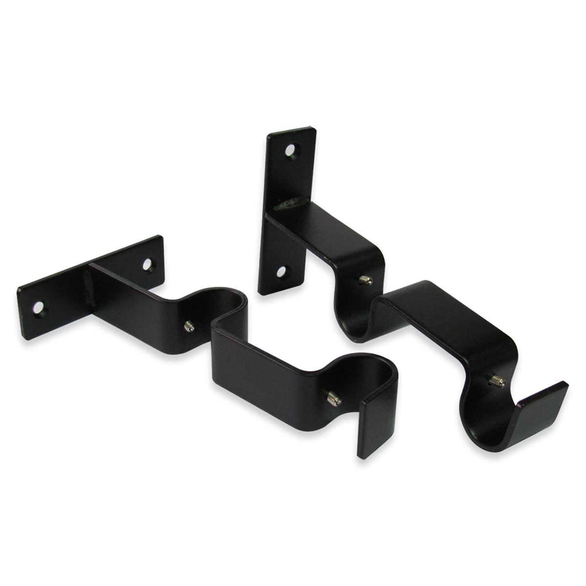 JUST HOME COLLECTION - Set de soportes para barra de cortina 19/28 mm 2 unidades negro