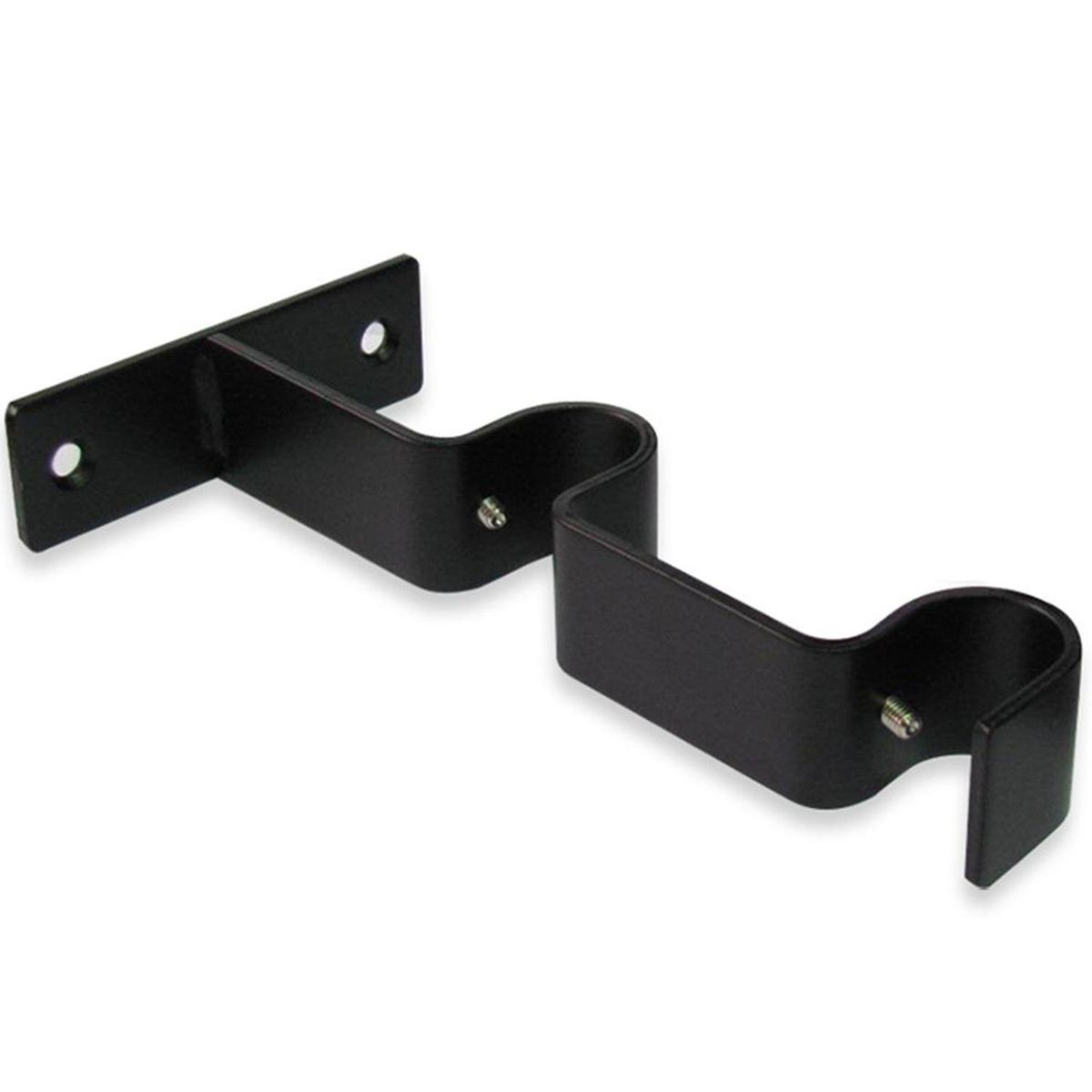 JUST HOME COLLECTION - Set de soportes para barra de cortina 19/28 mm 2 unidades negro