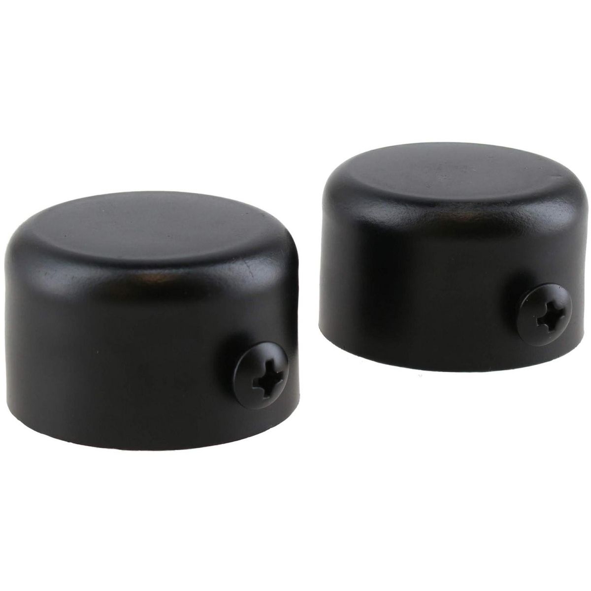 JUST HOME COLLECTION - Set de terminales para barra de cortina 28 mm 2 unidades negro