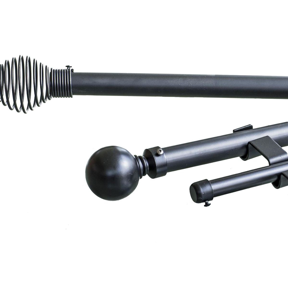 JUST HOME COLLECTION - Set de terminales para barra de cortina 28 mm 2 unidades negro