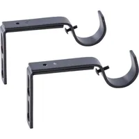 Set De Soportes Para Barra De Cortina 28 Mm 2 Unidades Negro
