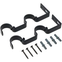 Set De Soportes Para Barra De Cortina 28 Mm 2 Unidades Negro