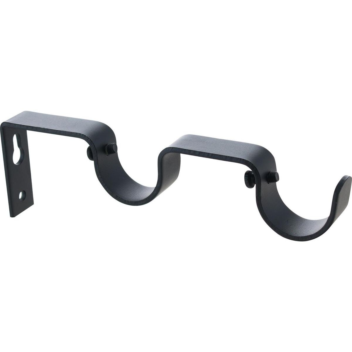 JUST HOME COLLECTION - Set de soportes para barra de cortina 28 mm 2 unidades negro