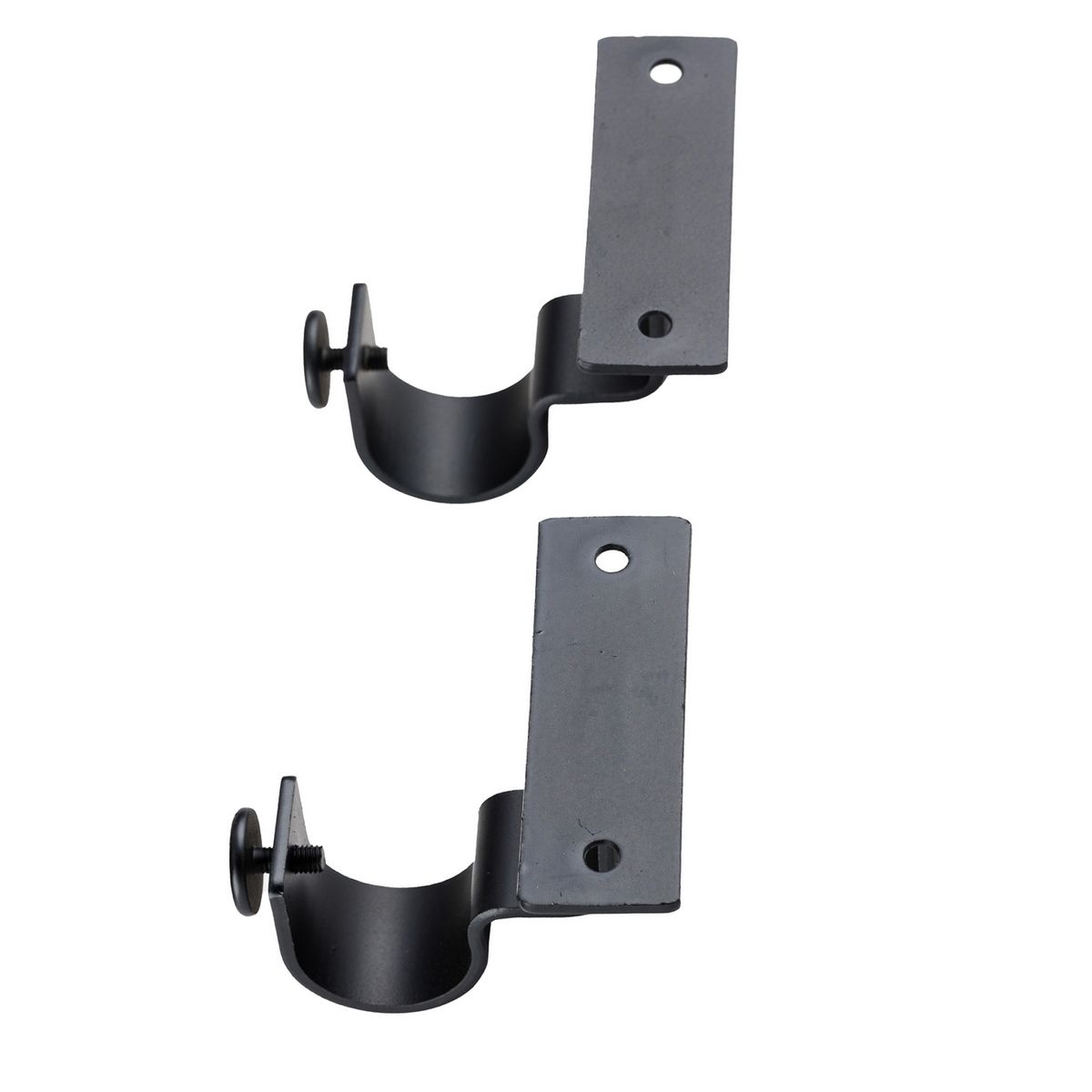 JUST HOME COLLECTION - Set de soportes para barra de cortina 28 mm 2 unidades negro