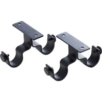 Set De Soportes Para Barra De Cortina 28 Mm 2 Unidades Negro