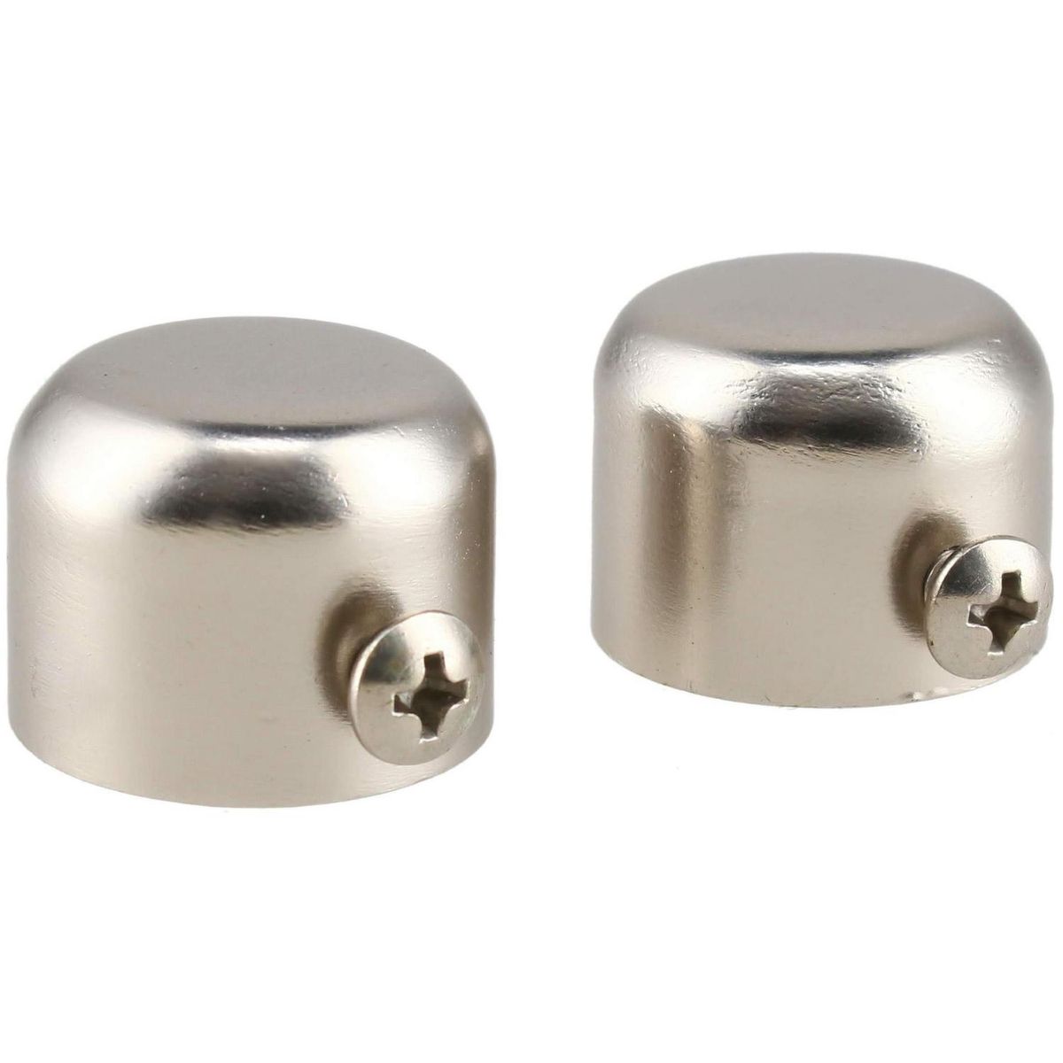 JUST HOME COLLECTION - Set de terminales para barra de cortina 19 mm 2 unidades satín