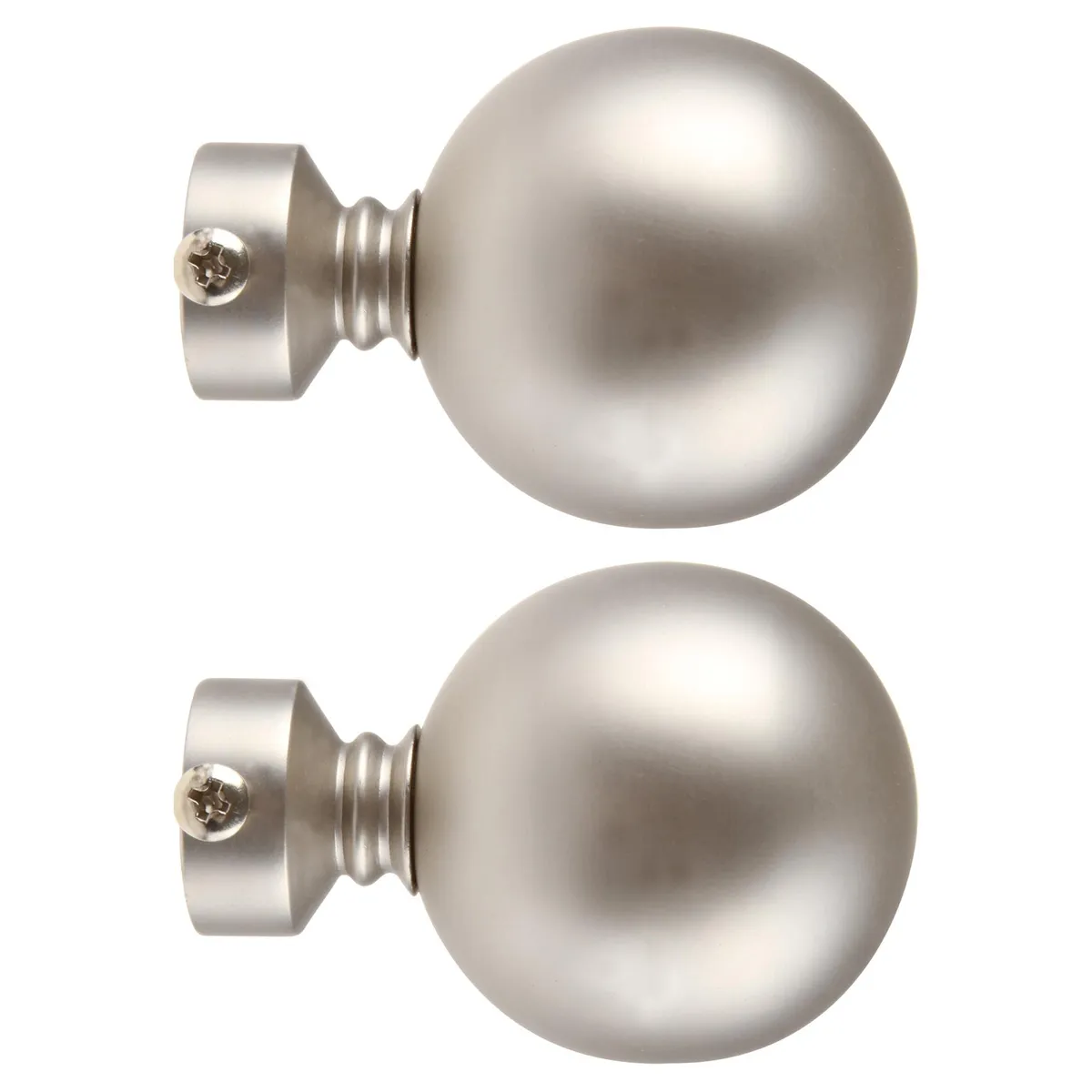 JUST HOME COLLECTION - Set de terminales para barra de cortina 19 mm 2 unidades satín