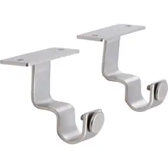 JUST HOME COLLECTION - Set de soportes para barra de cortina 19 mm 2 unidades satinado