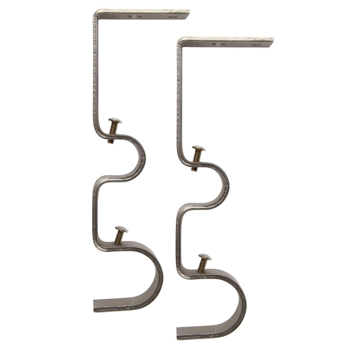 JUST HOME COLLECTION - Set soportes para barra de cortina 19 mm y 28 mm 2 unidades satinado