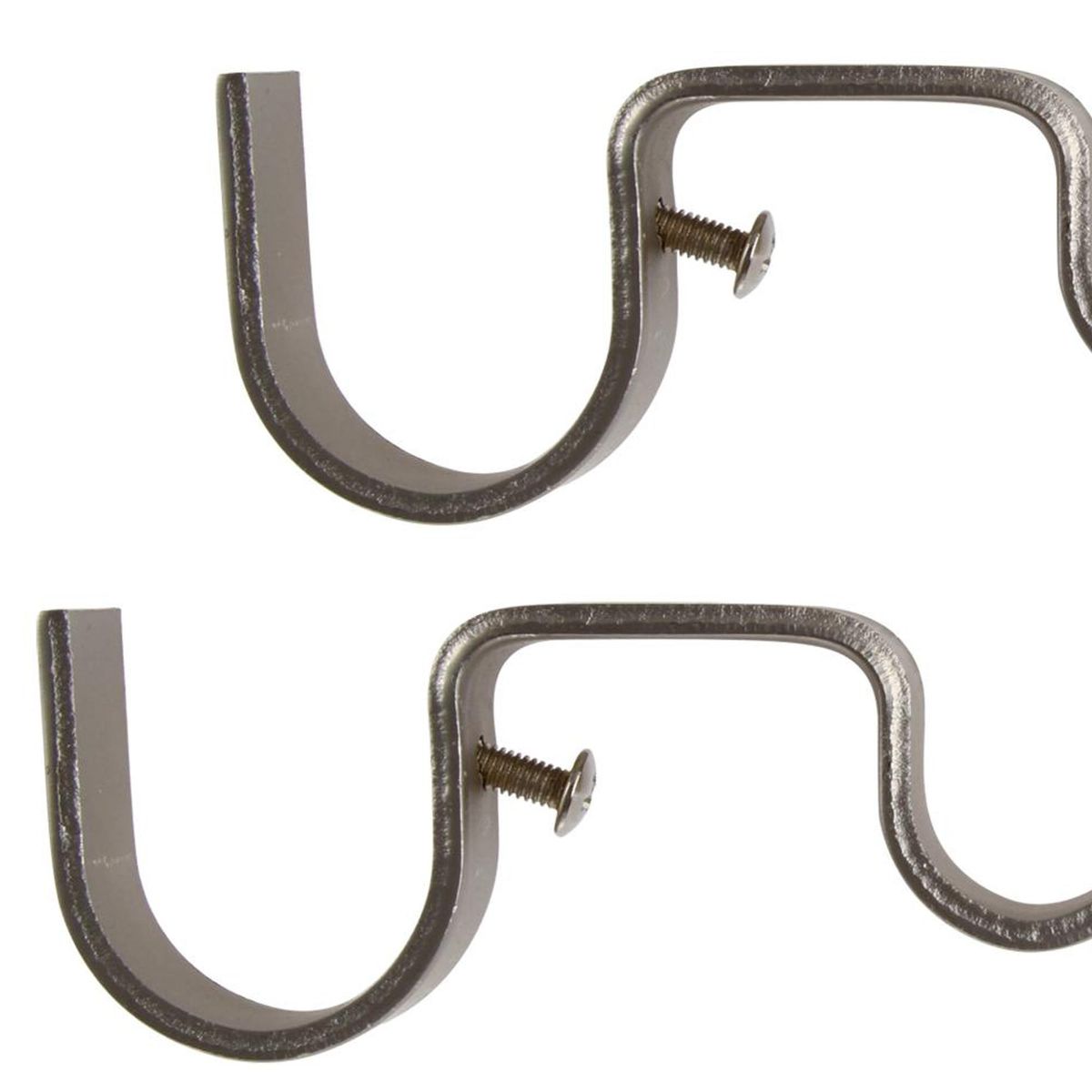 JUST HOME COLLECTION - Set soportes para barra de cortina 19 mm y 28 mm 2 unidades satinado