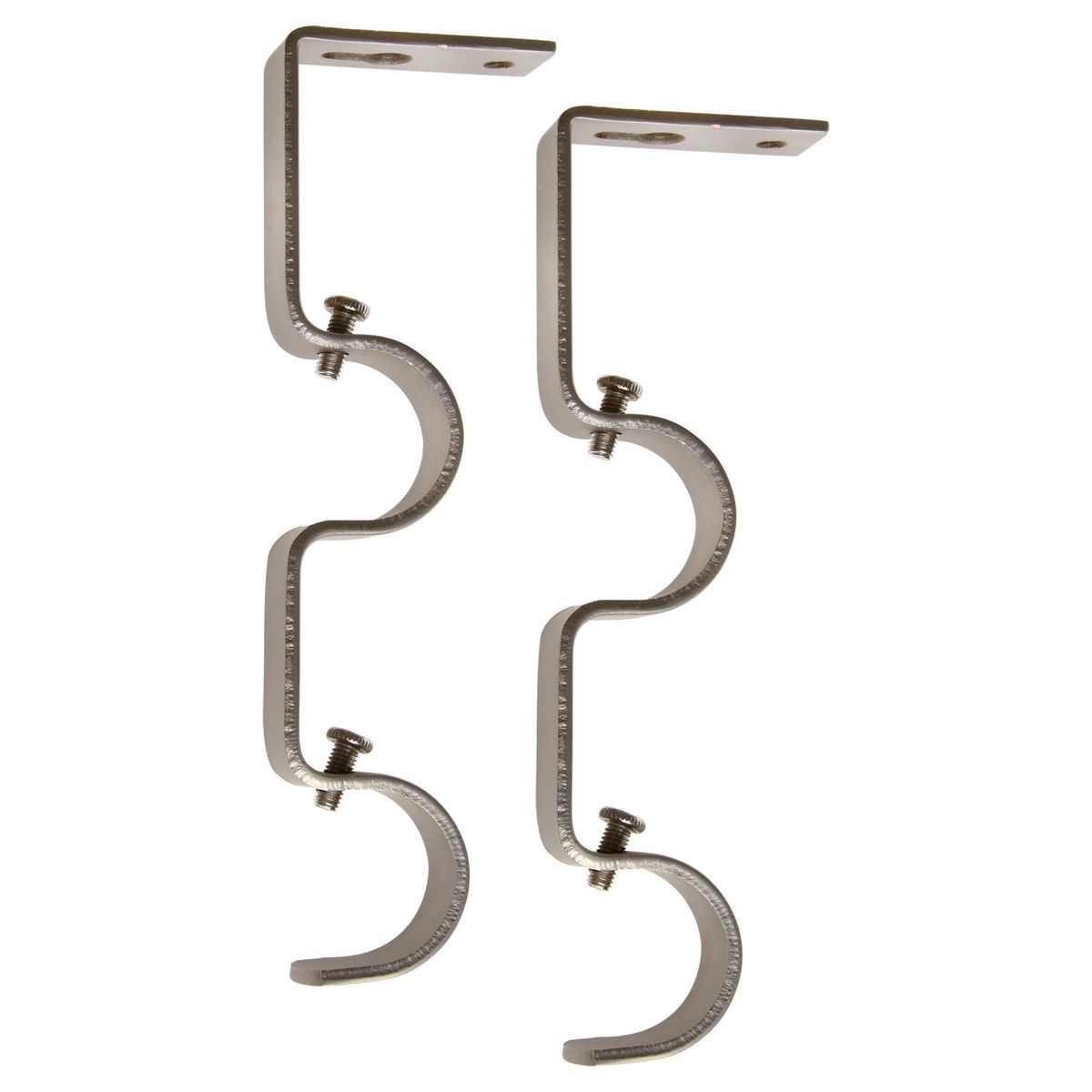 JUST HOME COLLECTION - Set de soportes para barra de cortina 28 mm 2 unidades satinado