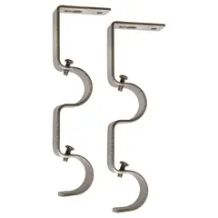 JUST HOME COLLECTION - Set de soportes para barra de cortina 28 mm 2 unidades satinado