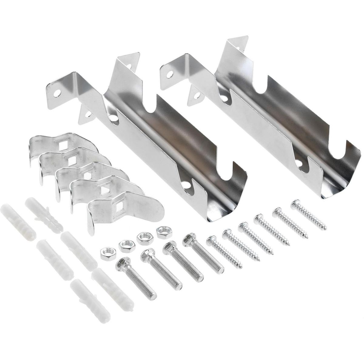 METALHSA - Set De Soportes Para Barra De Cortina 12 Mm 2 Unidades Plateado