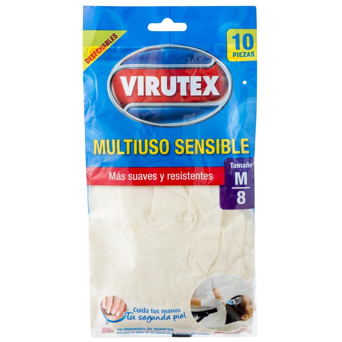 VIRUTEX - Guantes baño y lavandería talla m manga alargada 