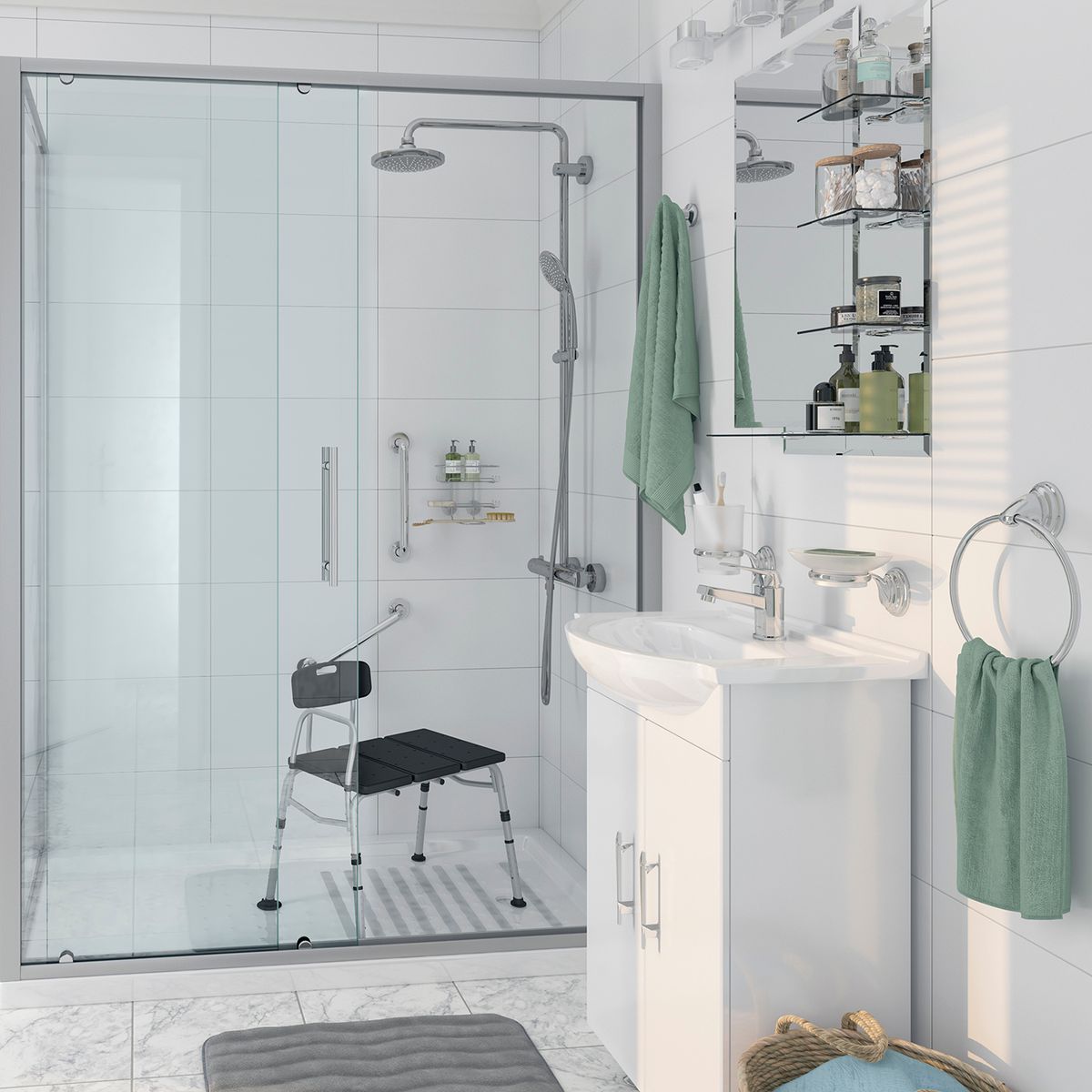 INTERDESIGN - Canasto para ducha 2 niveles metal cromado