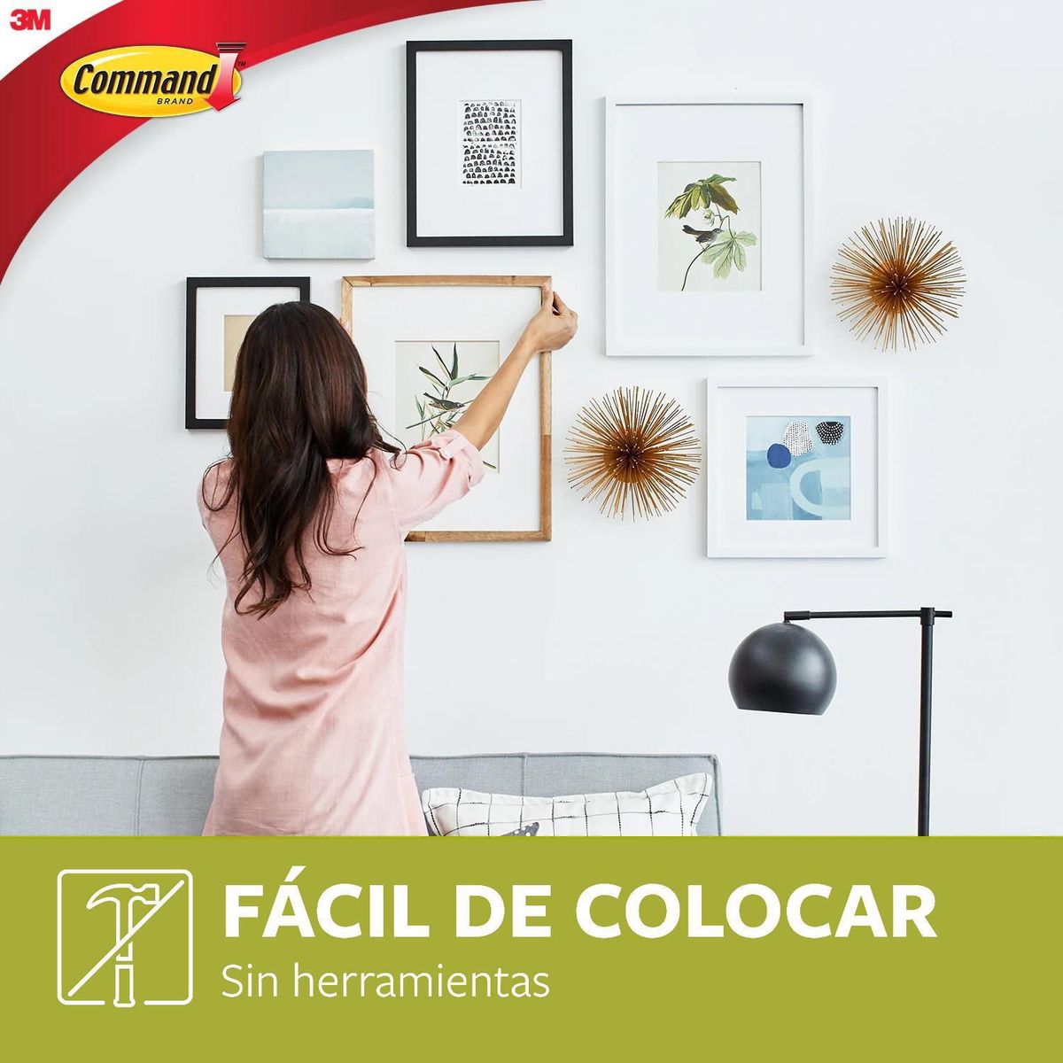 COMMAND - Colgador para Cuadros con Tiras Estabilizadoras Plata