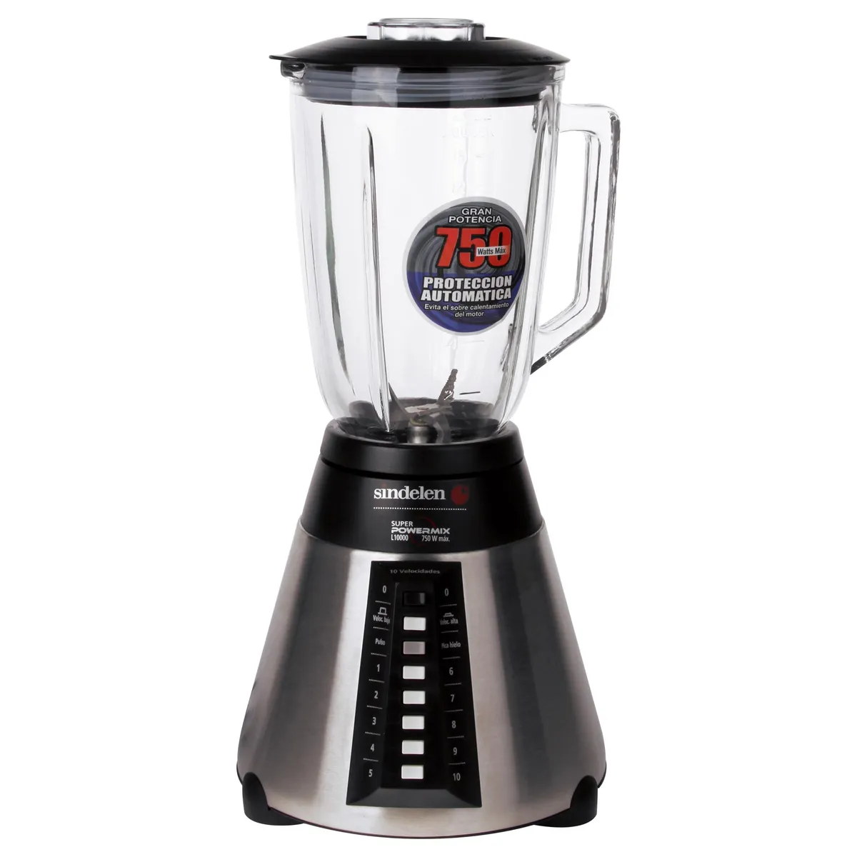 SINDELEN - Licuadora Super Power Mix 1.7 Litros Silver LI-10000IN
