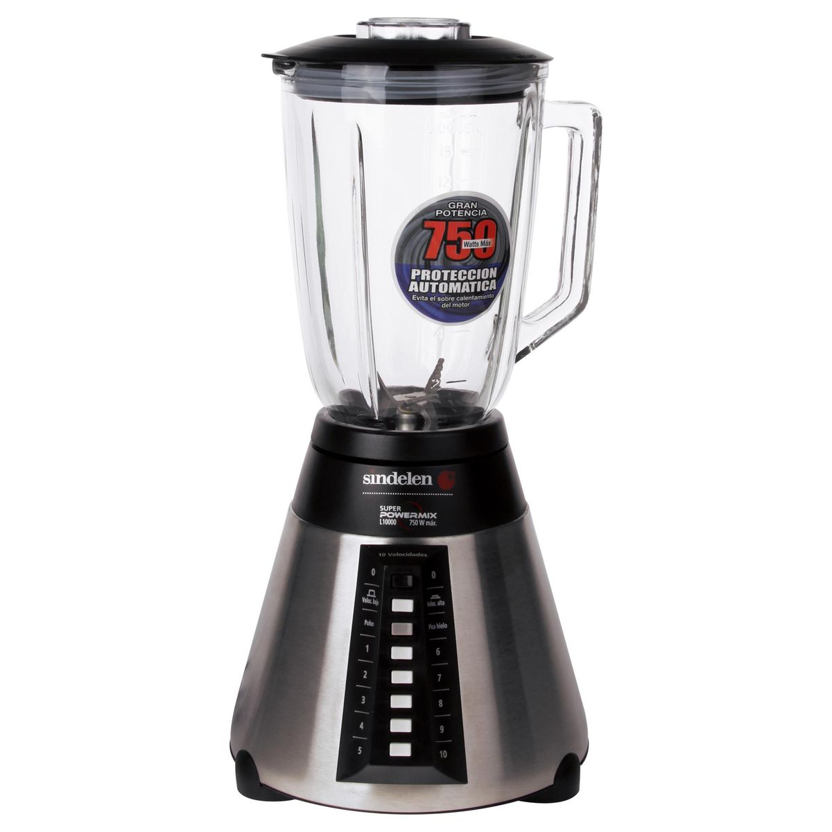SINDELEN - Licuadora Super Power Mix 1.7 Litros Silver LI-10000IN