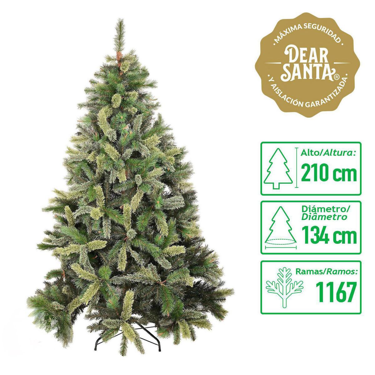 DEAR SANTA - Árbol de Navidad Bicolor 134x210 cm Verde