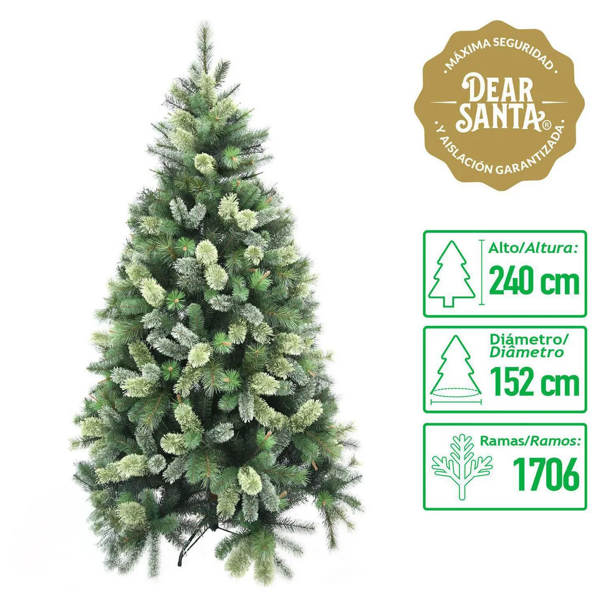 DEAR SANTA - Árbol de Navidad Bicolor 152x240 cm Verde