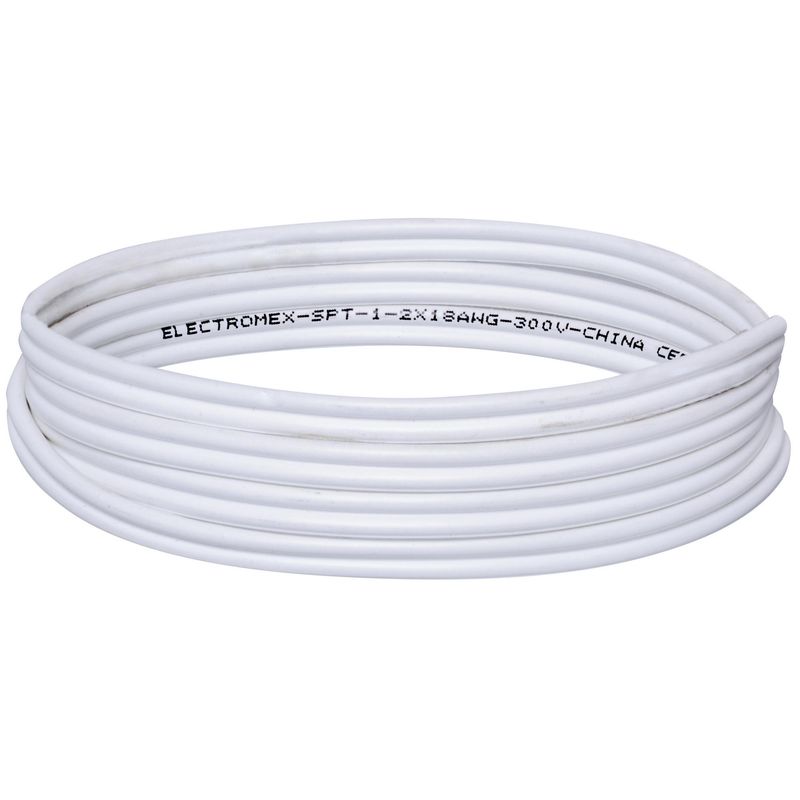 ROIMEX - Cable SPT (paralelo) 2X20 AWG 10 metros blanco