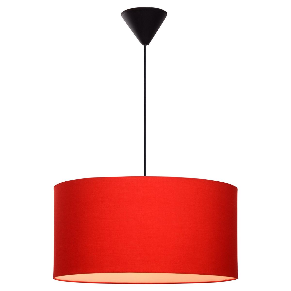 JACFELAY - Lámpara de colgar tela Cilindro