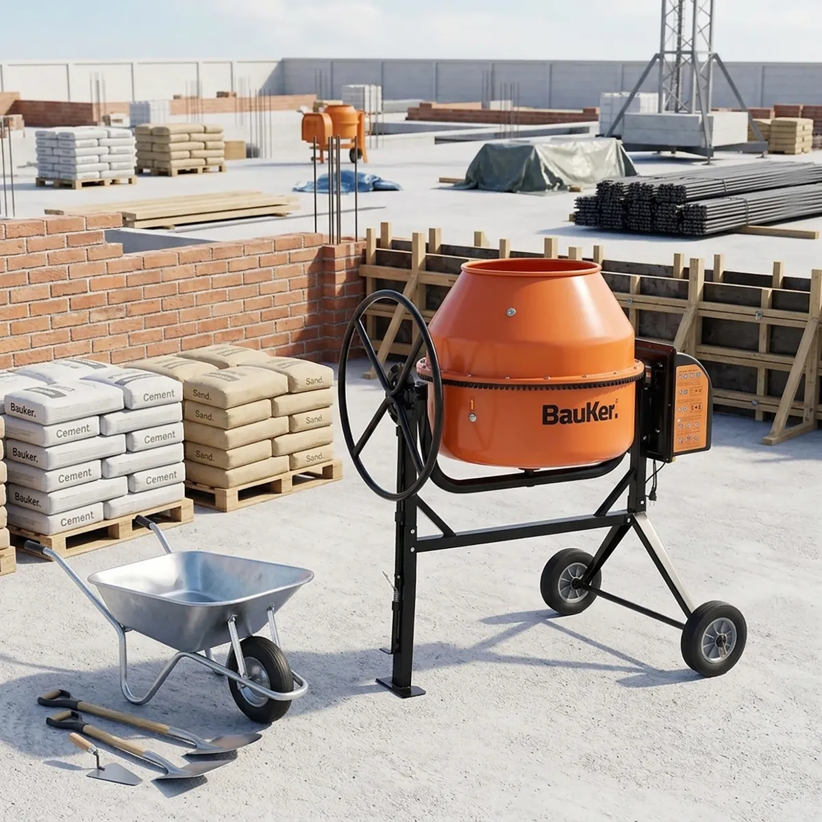 Trompo Volteo 210 Litros 1 HP ., marca BAUKER - Foto 2
