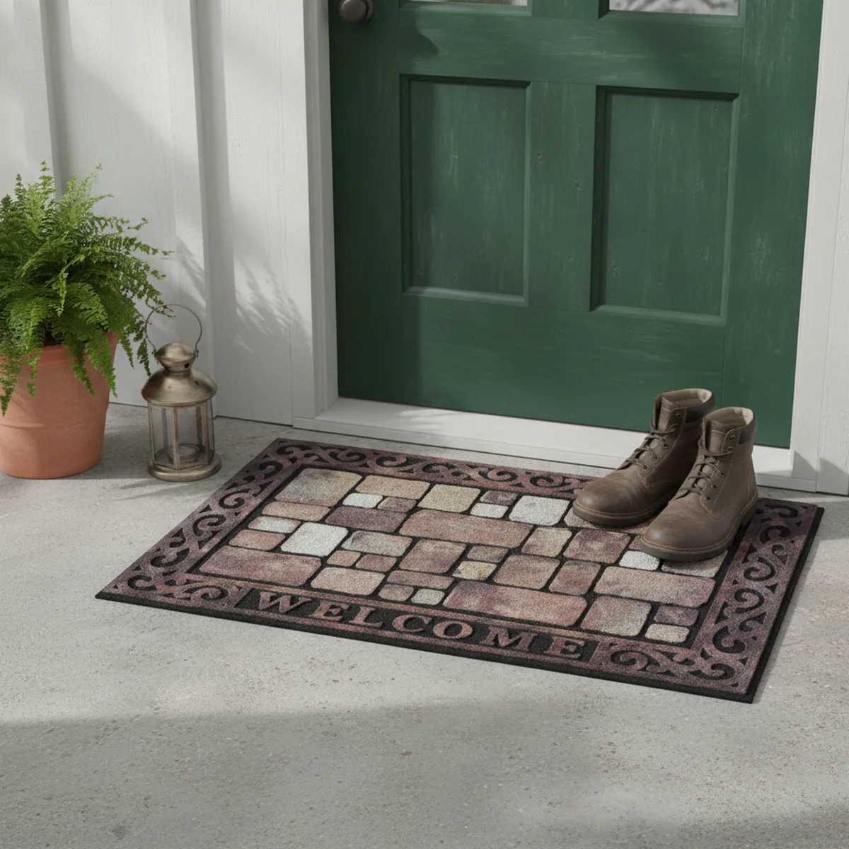 JUST HOME COLLECTION - Limpiapiés Ladrillos 46x77 cm Caucho Multicolor