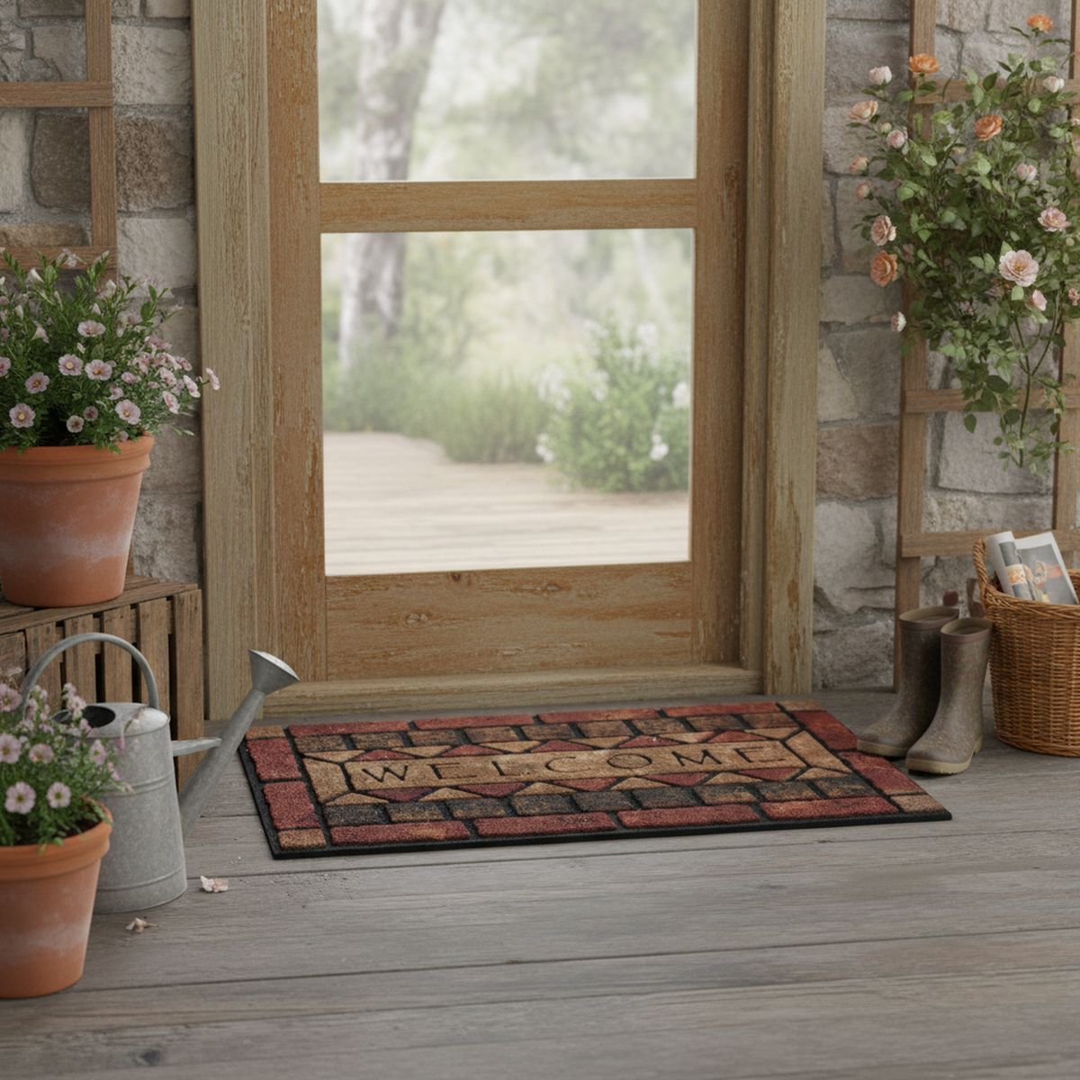 JUST HOME COLLECTION - Limpiapiés Welcome 45x75 cm Caucho Multicolor