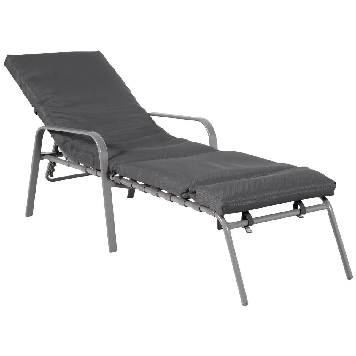 JUST HOME COLLECTION - Reposera con Cojín Aluminio Chocolate