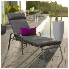 JUST HOME COLLECTION - Reposera con Cojín Aluminio Chocolate