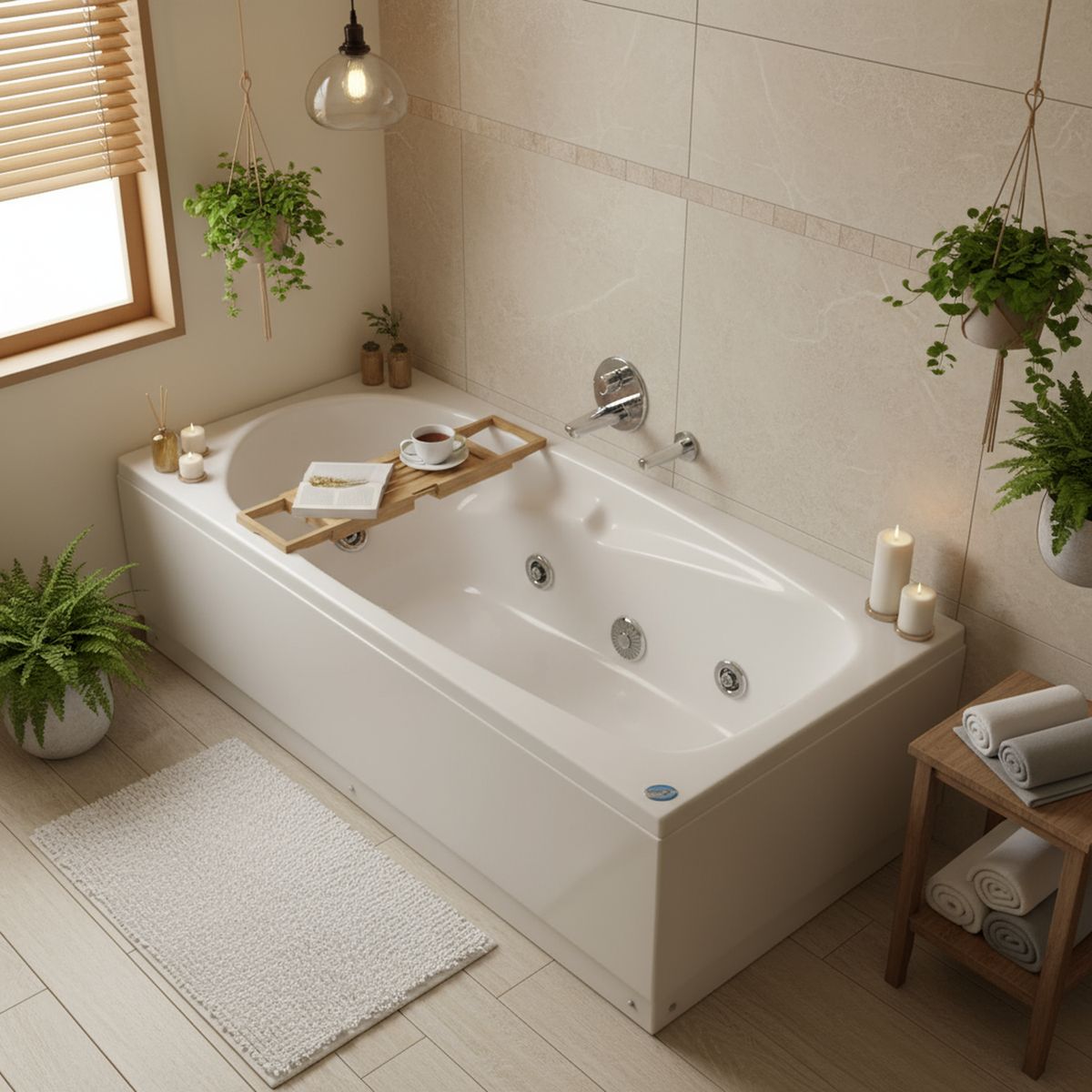 NORGLAS - Tina 140cm x 70cm  hidromasaje Lagoon 5 jets izquierda norglas