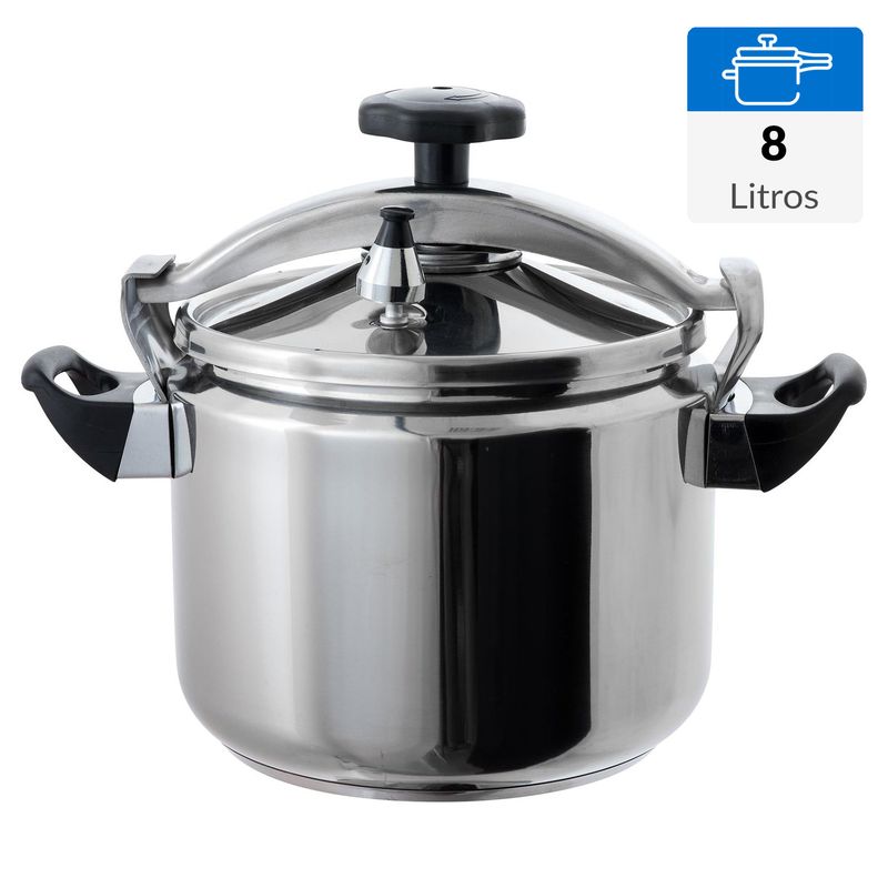 FANTUZZI - Olla a presión 8 Litros Acero inoxidable Qualita