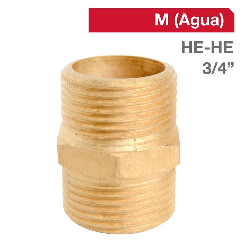 TAP - Niple Bronce HE/HE 3/4" x 3/4"  1u
