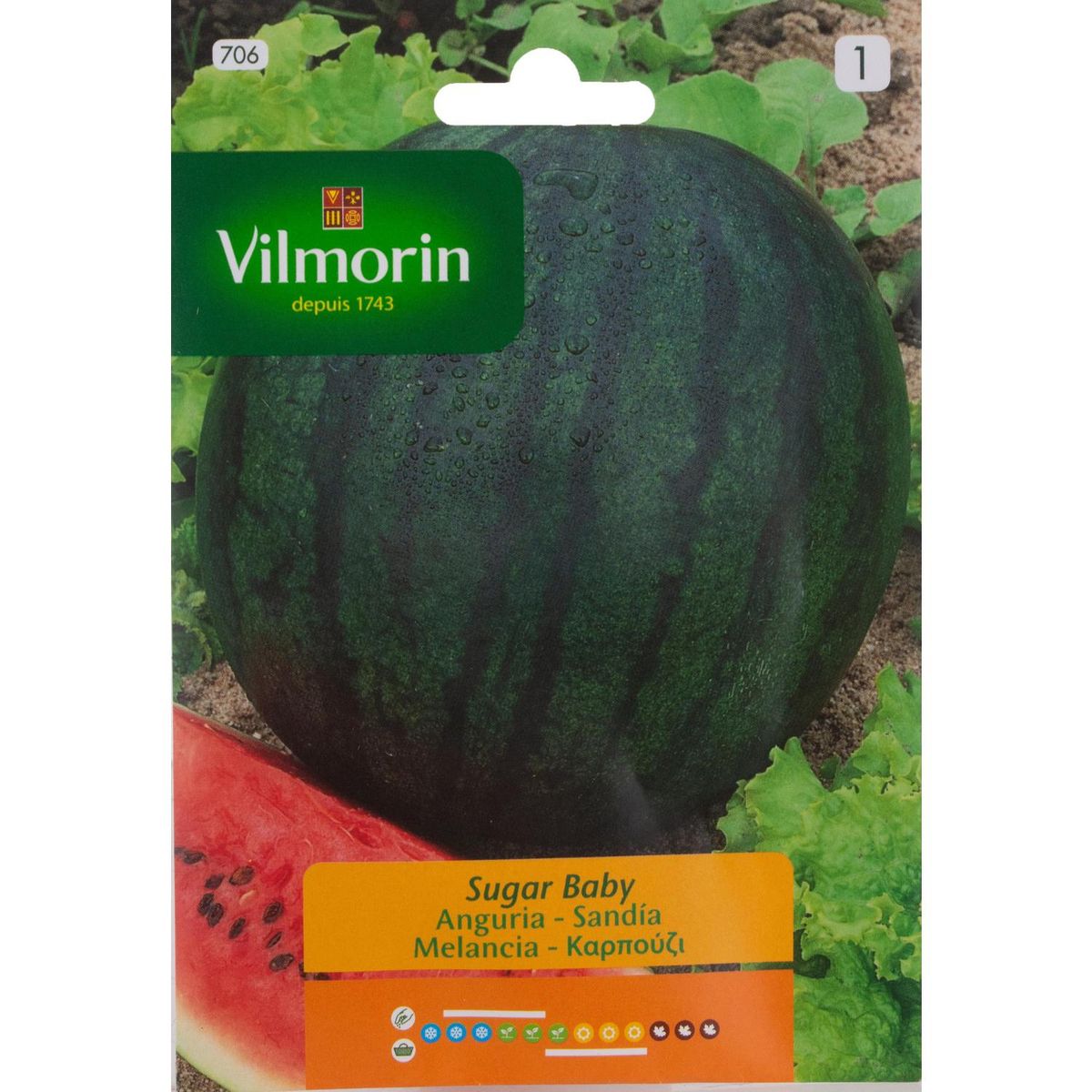 VILMORIN - Semilla Sandía Sugar Baby 3 gr Sachet