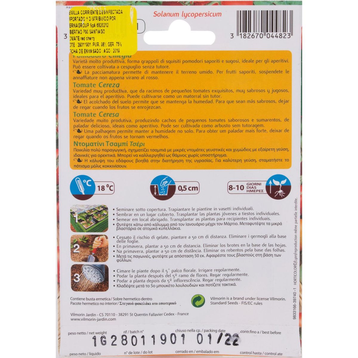 VILMORIN - Semilla Tomate Cereza 1 gr Sachet
