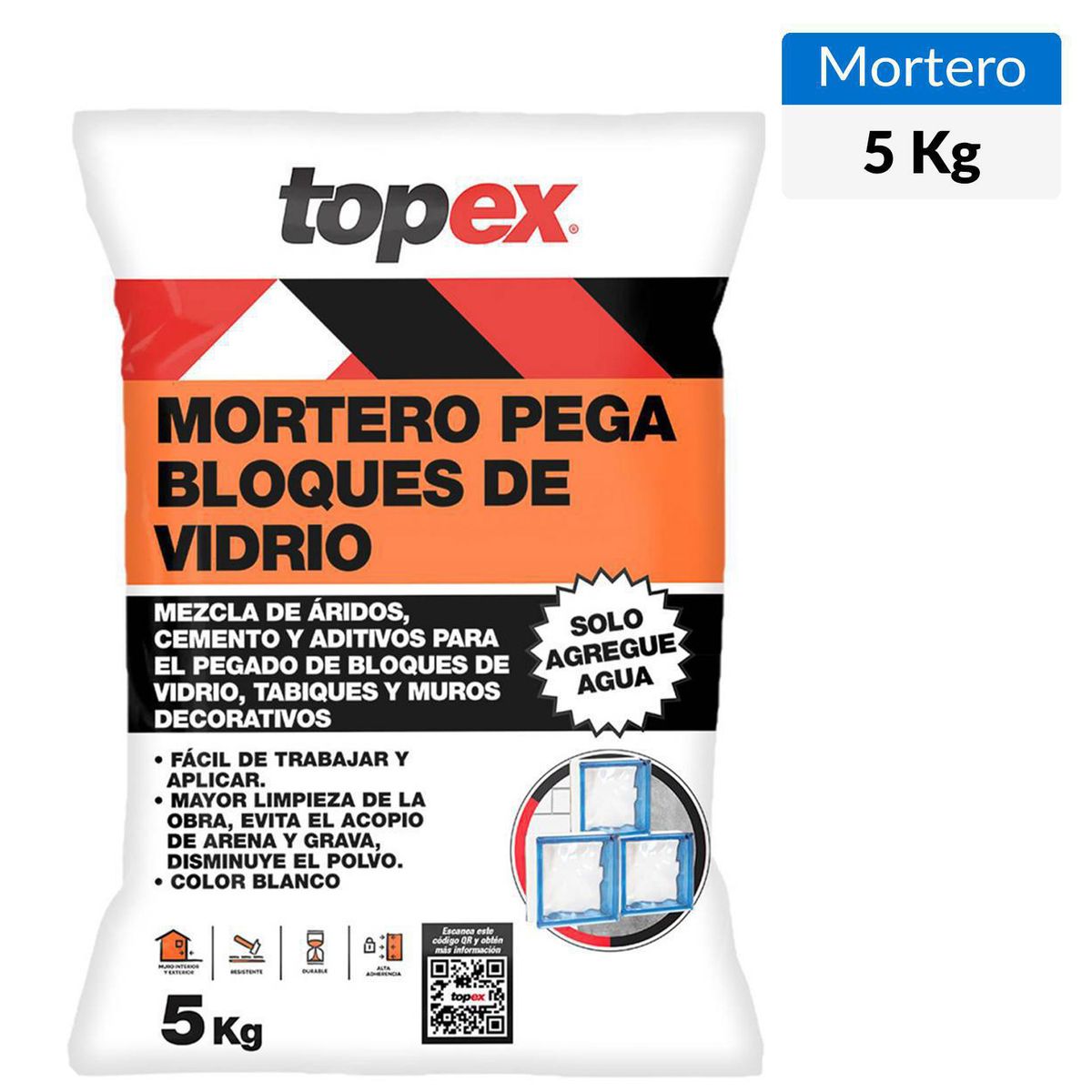 TOPEX - Bolsa 5 kilos Topex pega bloques de vidrio