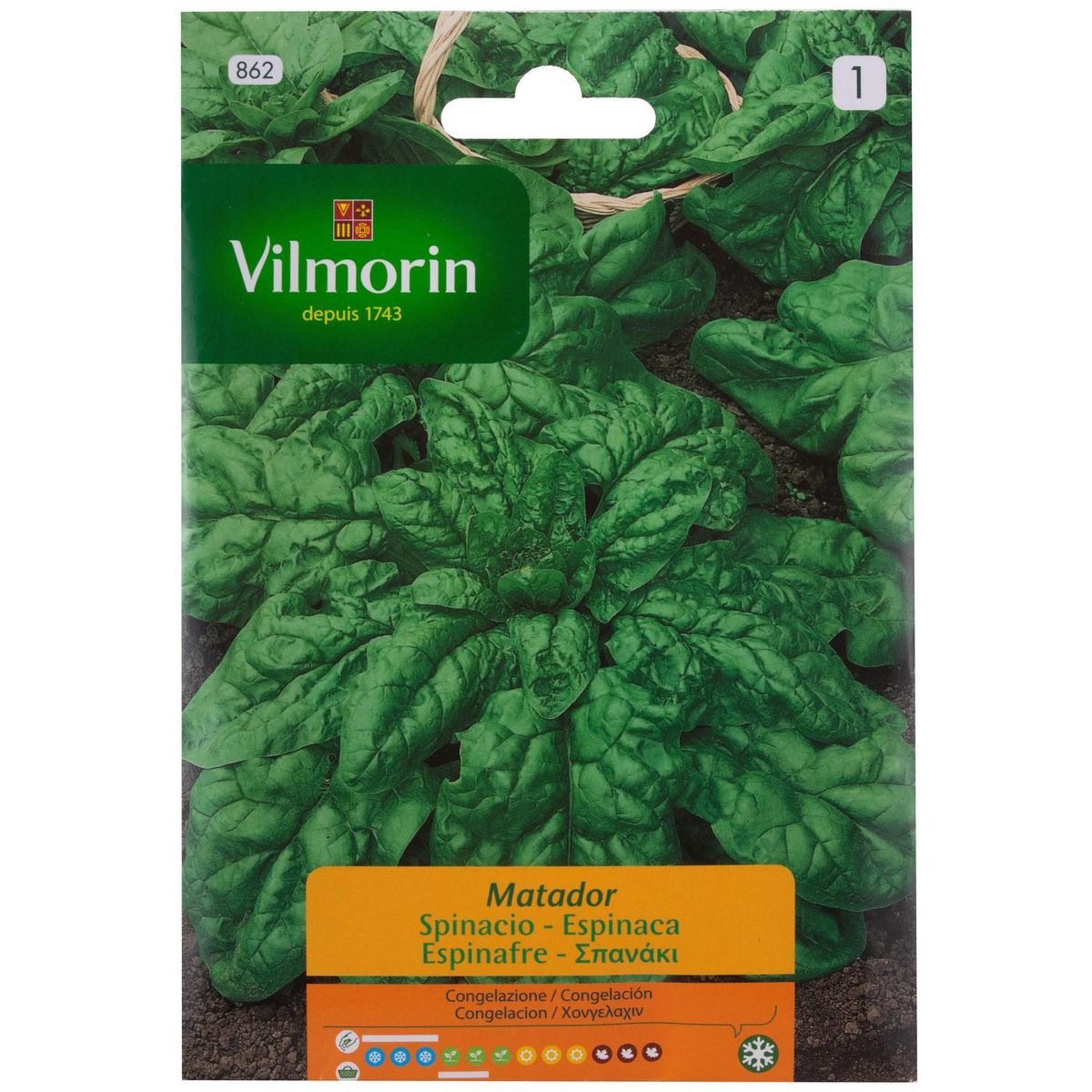 VILMORIN - Semilla Espinaca Matador 15 gr Sachet