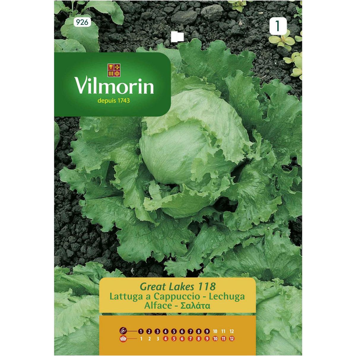 VILMORIN - Semilla Lechuga Grates Lakes 2.5 gr Sachet