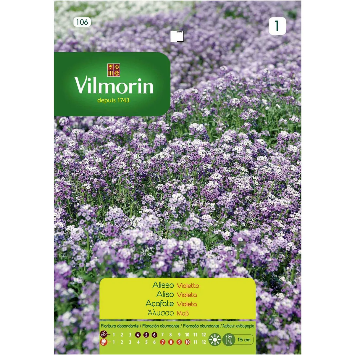 VILMORIN - Semilla Flor Aliso Violeta 0.6 gr Sachet