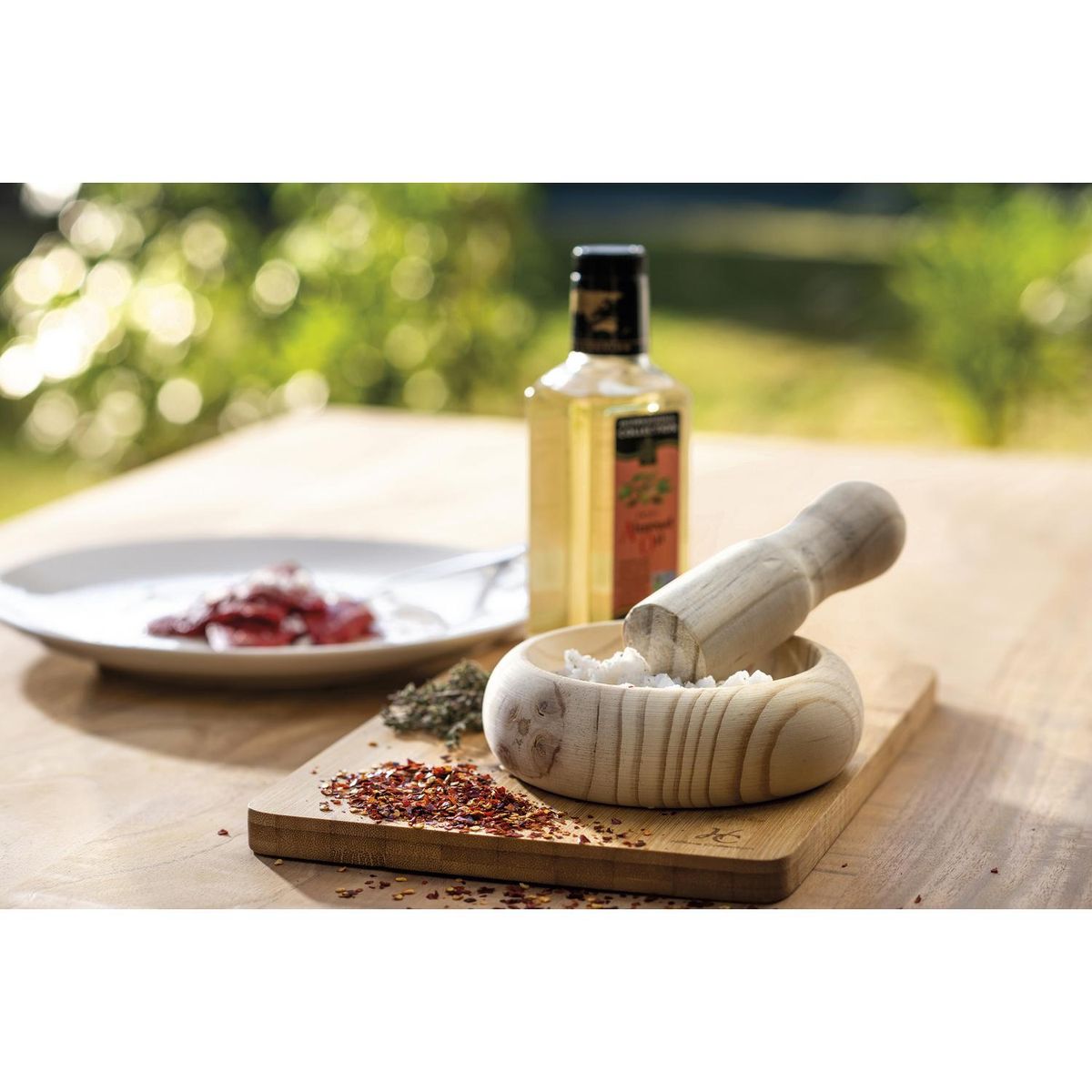 CASA BONITA - Mortero pequeño madera natural