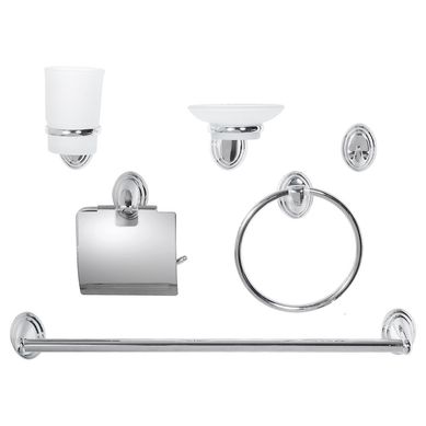 Kit de accesorios murales cromado 6 piezas