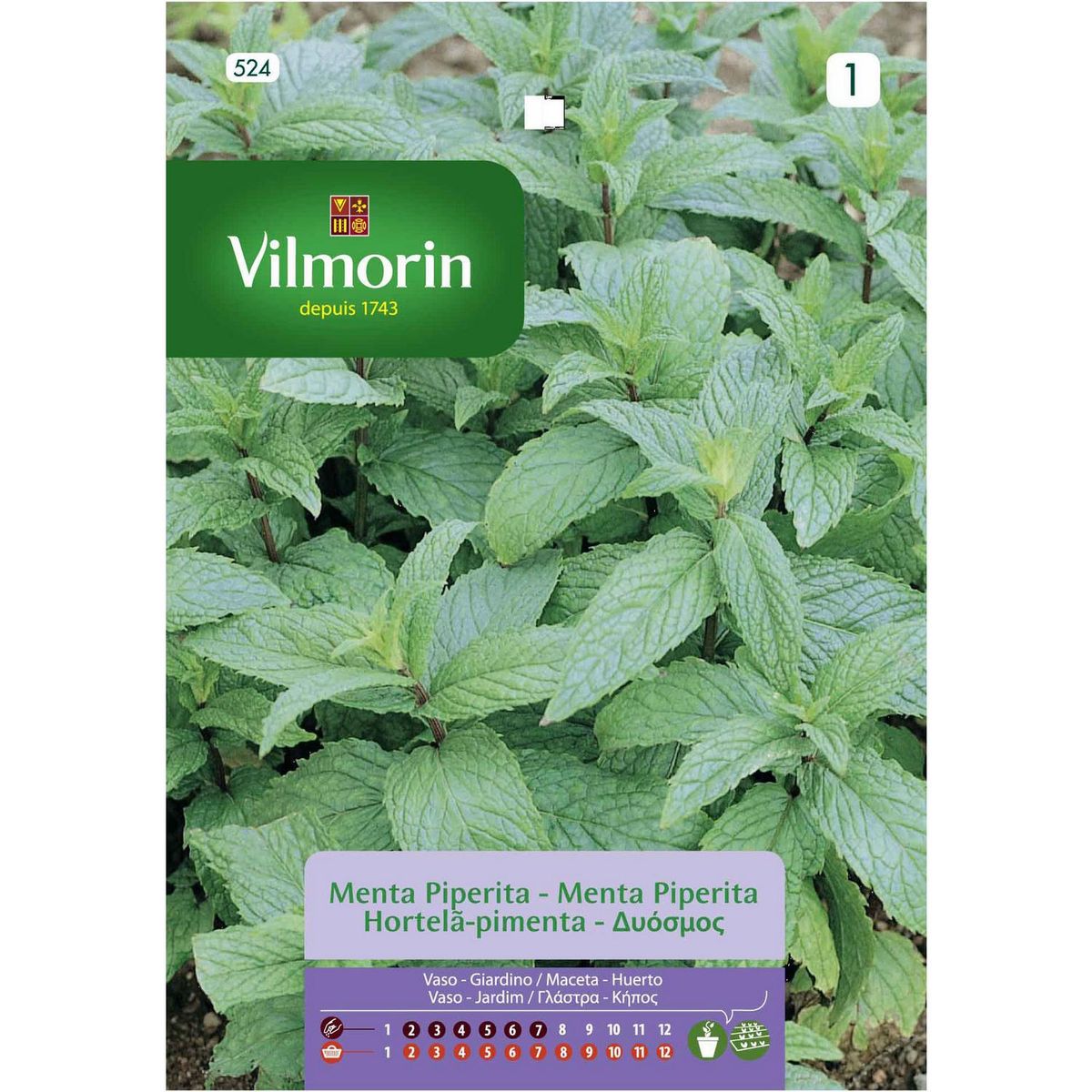 VILMORIN - Semilla Menta Piperita 0.3 gr Sachet