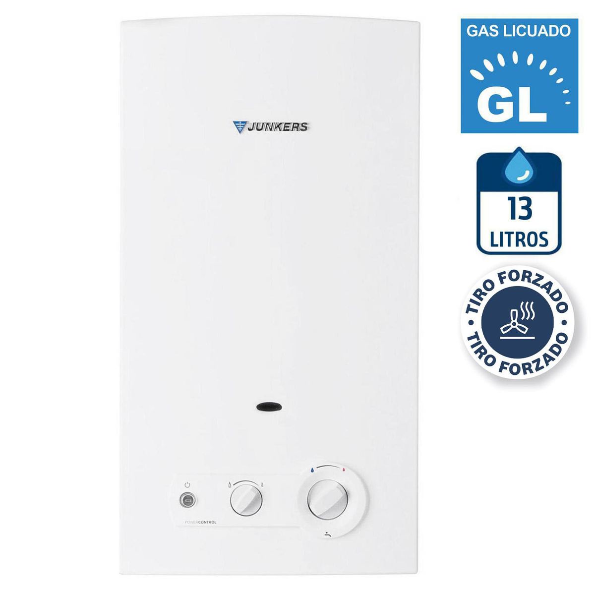 JUNKERS - Calefont Gas Licuado 13 Litros Tiro Forzado Ionizado