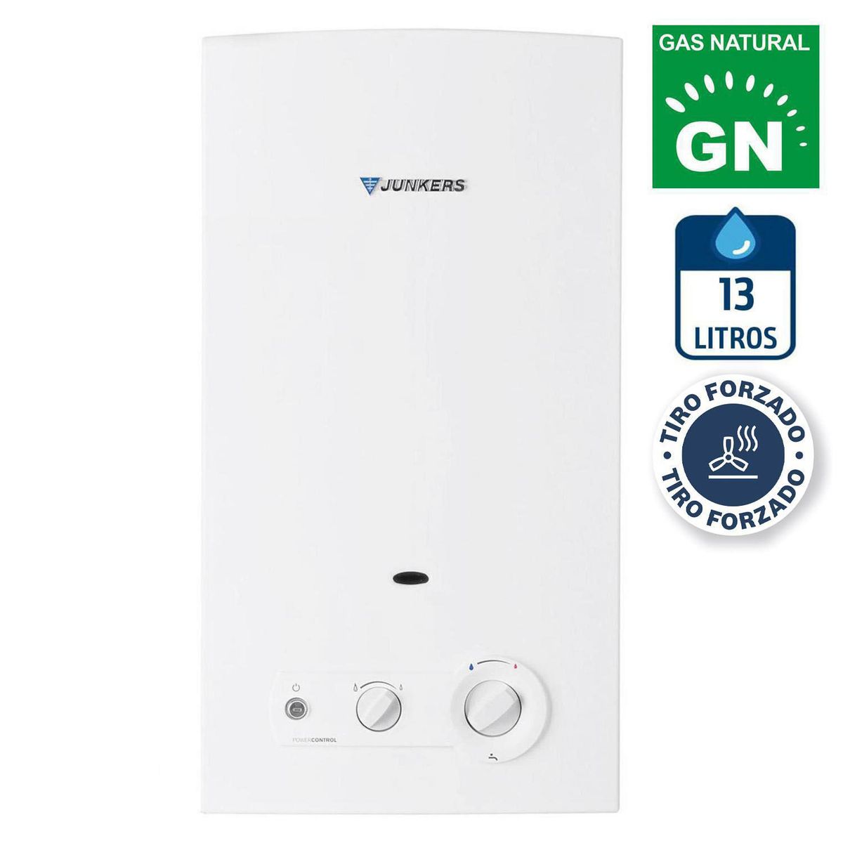 JUNKERS - Calefont Gas Natural 13 Litros Tiro Forzado Ionizado