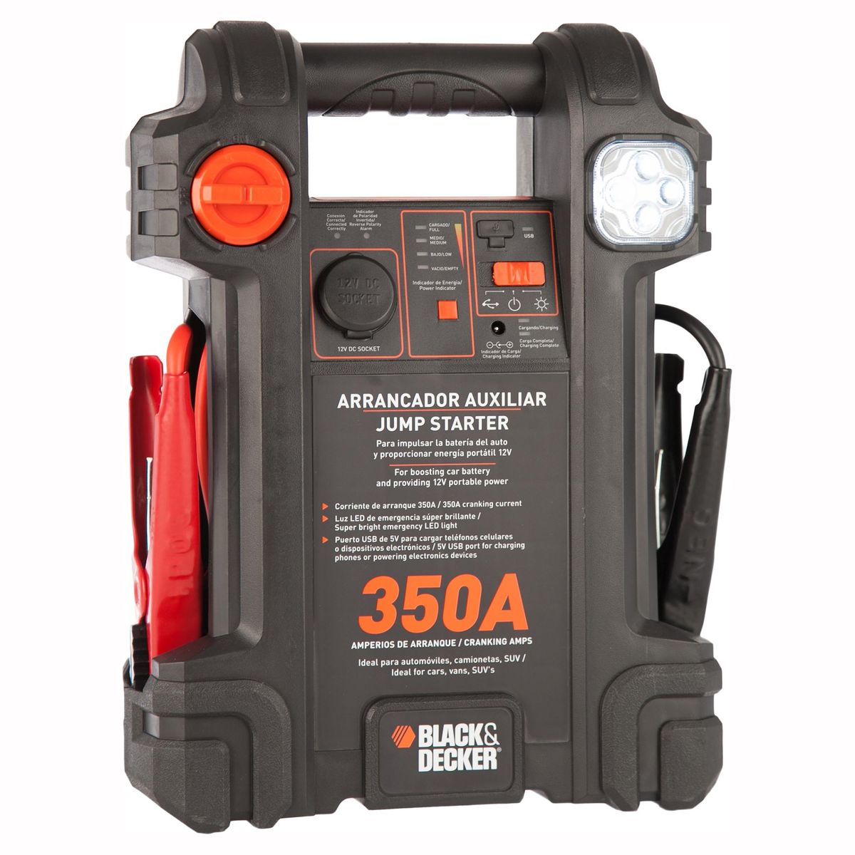 BLACK+DECKER - Partidor de Batería Black+decker 350 Amp para Auto Eco 12v